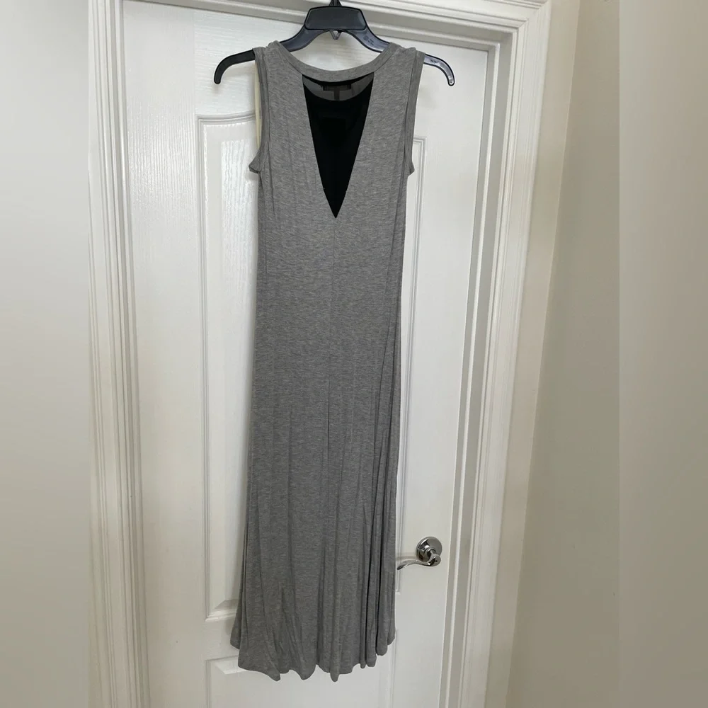 Monteau LA midi grey dress with black mesh inserts size Small NWT 🎉Host Pick x2🎉 - Picture 6 of 9